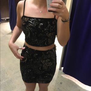 Black with gold sparkles matching set